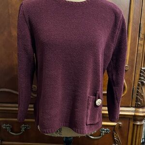 Lulu-B Women's Crew Neck Sweater in Plum
